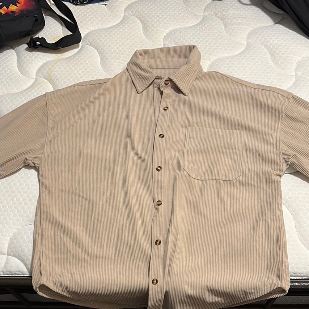 Men's Tan Corduroy Shirt